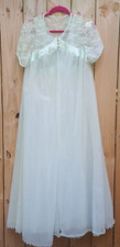 Vintage Shadowline 4 Layers Chiffon Mint Peignoir Lingerie Set Gown  Robe sz M