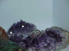 Sterling Amethyst Cabochon Oval Band Ring Brutalist Modernist Space age Vnt Sz 8 — photo 3