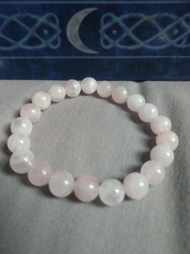 Madagascan Rose Quartz Bracelet Crystal Healing Gift For Her Heart Chakra - Picture 4 of 6