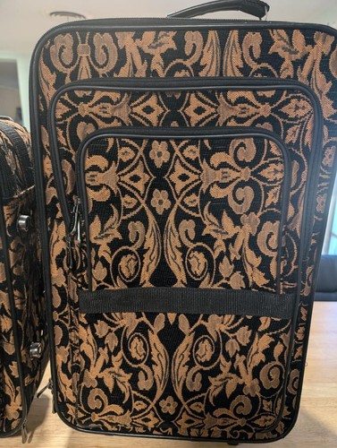2 PC VINTAGE RAVIANI TAPESTRY STYLE ROLLING LUGGAGE - Picture 2 of 22