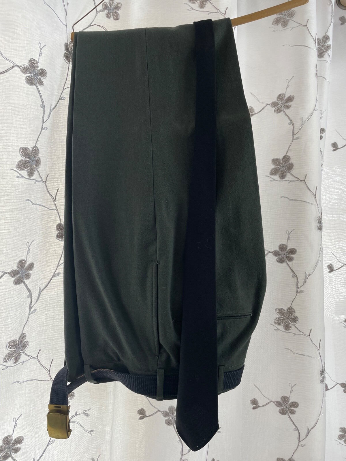 US Army complete Dress Uniform Mens 38XS Green Wool Vtg 1950s Patches