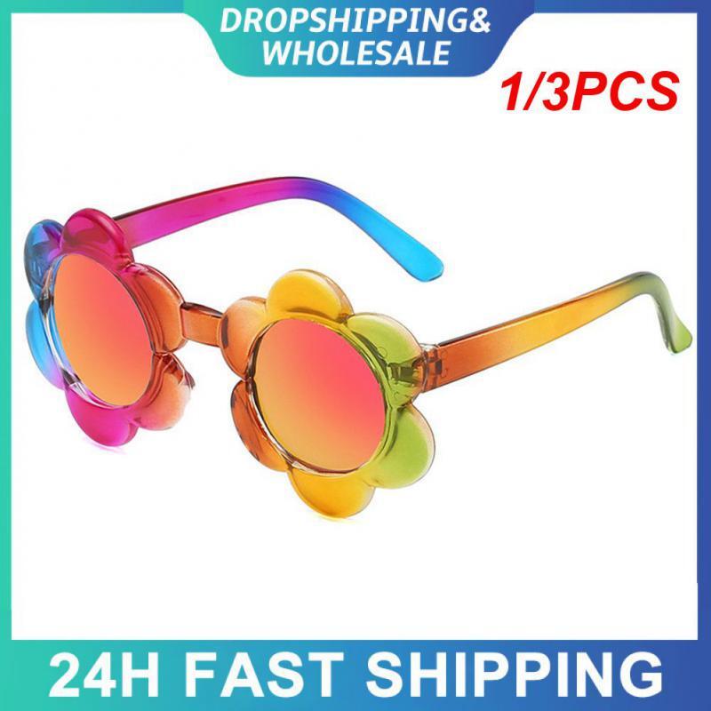 1/3PCS Cartoon Round Flower Sun Glasses Colorful Outdoor Sun Protection Eyewear