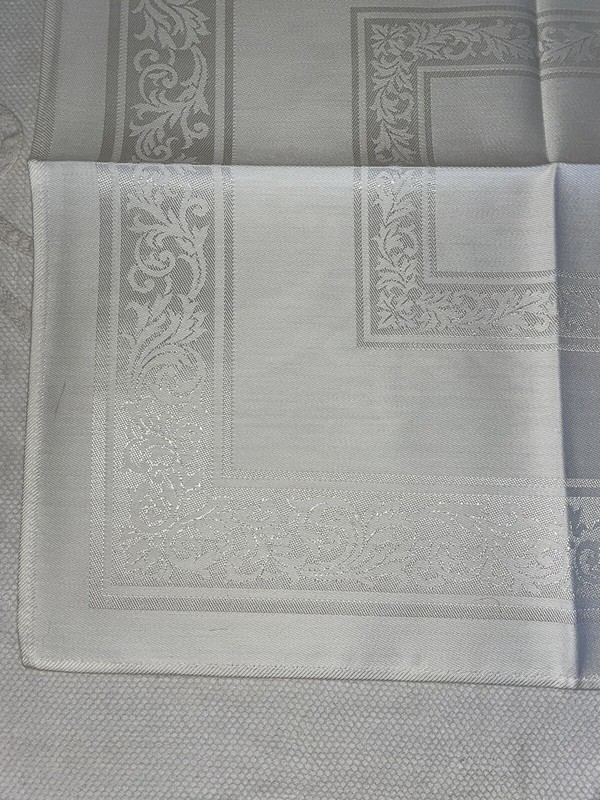Vintage “Never Used” Damask White Napkins.  EMPIRE SCROLL.  17” X 17”. Set Of 8