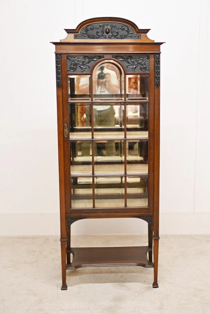 Antique mahogany display cabinets with glass doors outlet