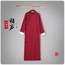 Men Chinese Traditional Tang Suit Robe Kung Fu Tai Chi Long Uniform Vintage Coat