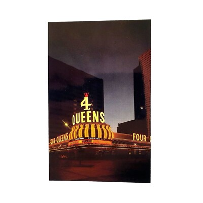 Vintage Postcard 4 Four Queens Hotel Casino Las Vegas Nevada 16135 E Night View