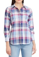 Chaps Women's Plaid Non Iron Shirt Size M