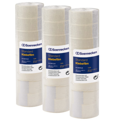 24 x Klebefilm Klebeband Transparent 19 mm x 10 m Soennecken 5846
