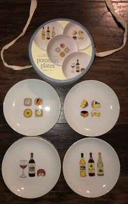 Assiettes Apéritif Céramique Boston Warehouse, Pour Vin Et Fromage, 6.5 Pouces, Lot