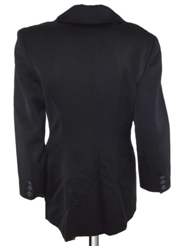 Byblos Jacke Mantel Frau Schwarz Made Italy Wolle Buttons Staggered It 44 L Groß - Bild 2 von 11