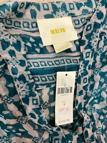 Anthropologie Maeve Women Mixed Floral Print Tunic Dress Size S Blue Boho Lot - Picture 4 of 14