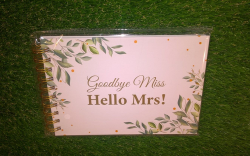 Goodbye Miss Hello Mrs! Bridal Shower Hochzeitsnotiz Gästebuch