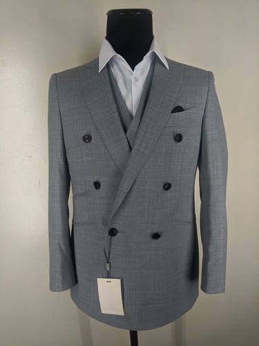 Suitsupply Brand New Double Breasted Wool Suit+Vest-38 Sh Slim--Fit 36-37 Short - Picture 6 of 23