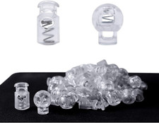 Plastic Cord Locks End Spring Cord Stops Toggles for Drawstrings 60 PCS Clear Dr