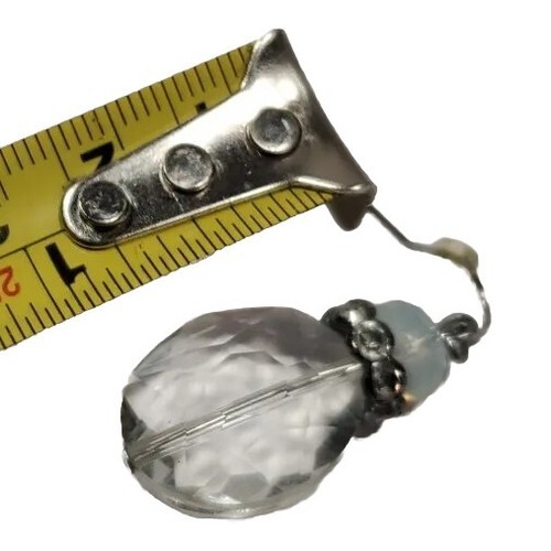 Liz Claiborne Earrings Beaded Teardrop Clear 2 Tone Womens Pierced Dangle Dress - Picture 6 of 7