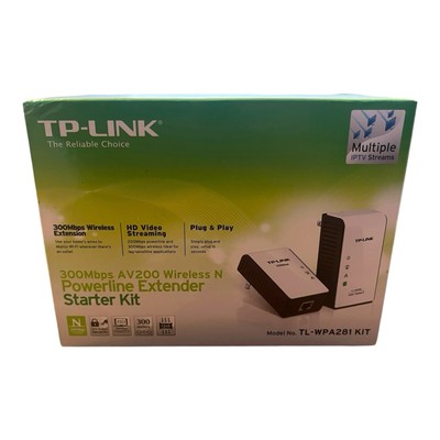 New TP-Link TL-WPA281 300Mbps Wireless N Powerline Adapter Extender Starter Kit