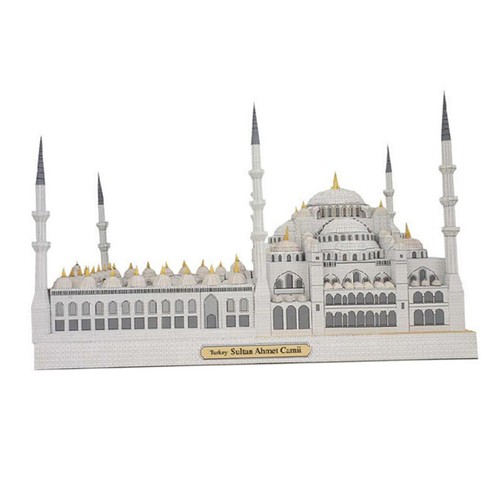 Blue Mosque Architecture Model Set 3D Paper Puzzle for Desktop Decoration - Picture 7 of 7