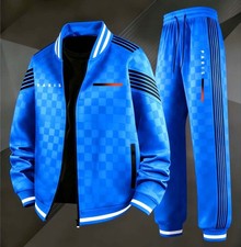 Men's Tracksuit Sets PCheckered or Geometric Pattern Sportswear Set NEW