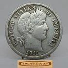 1911-D Barber Silver Dime, 90% Silver, Full Liberty - #C58947NQ