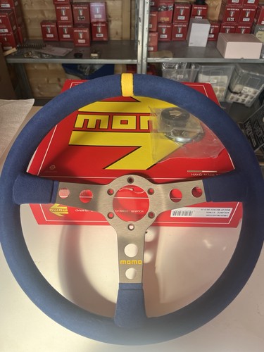 Volante Momo Mod07 Azul Microfibra - Imagen 1 de 7