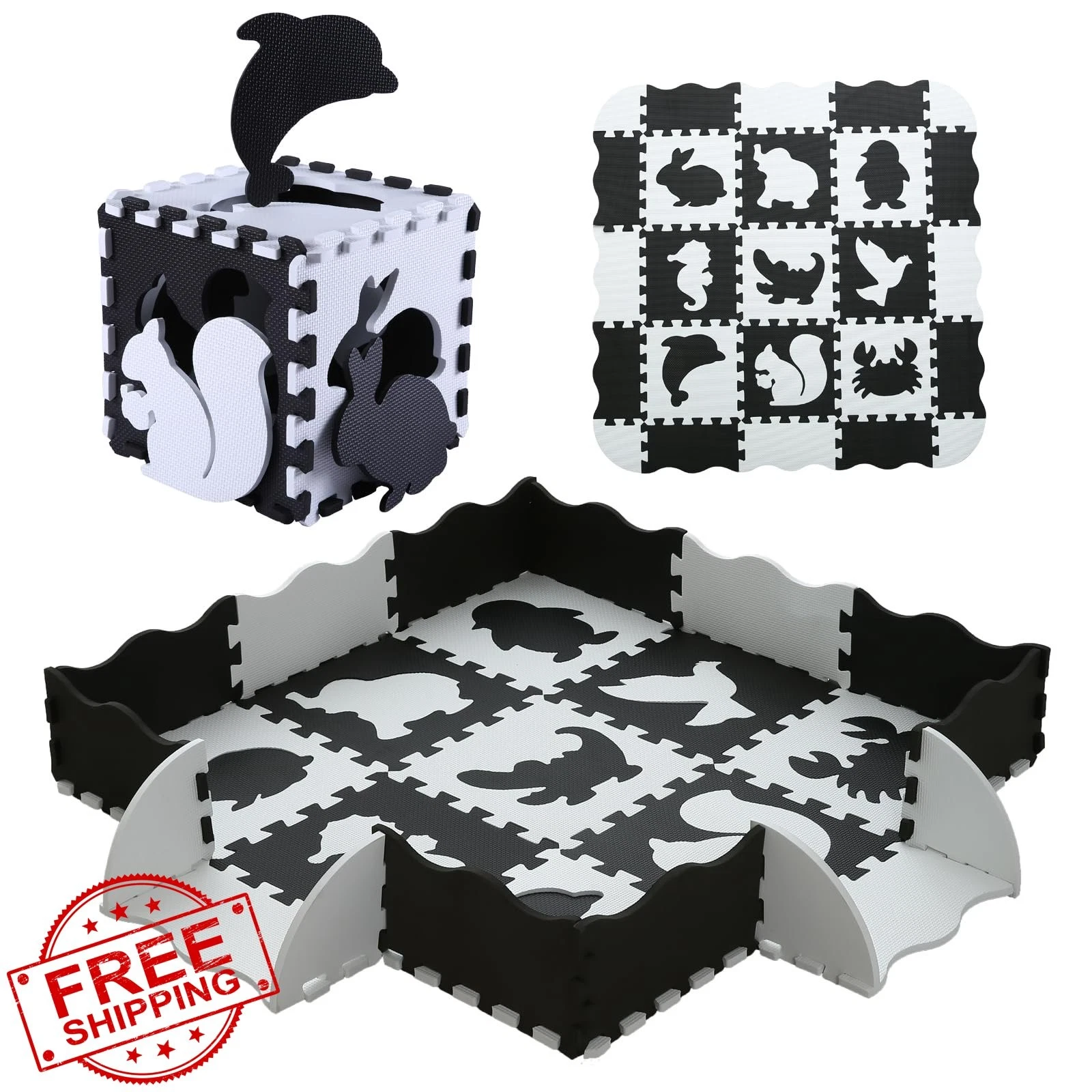Tamiplay Floor Mat Black Animals