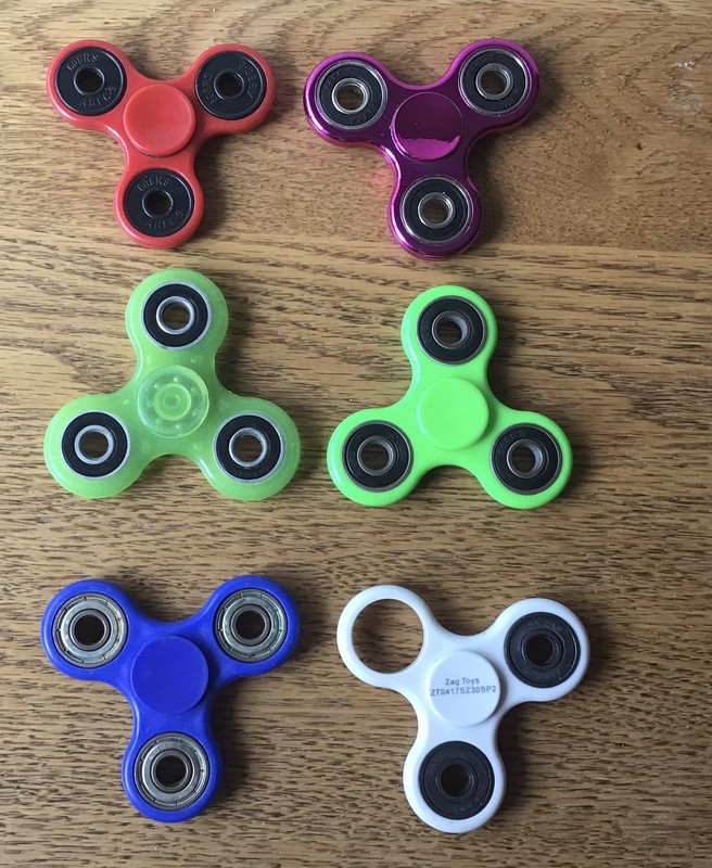 Lot of 6 Fidget Spinners Mixed Metal Plastic Hand Spinner Toys S16