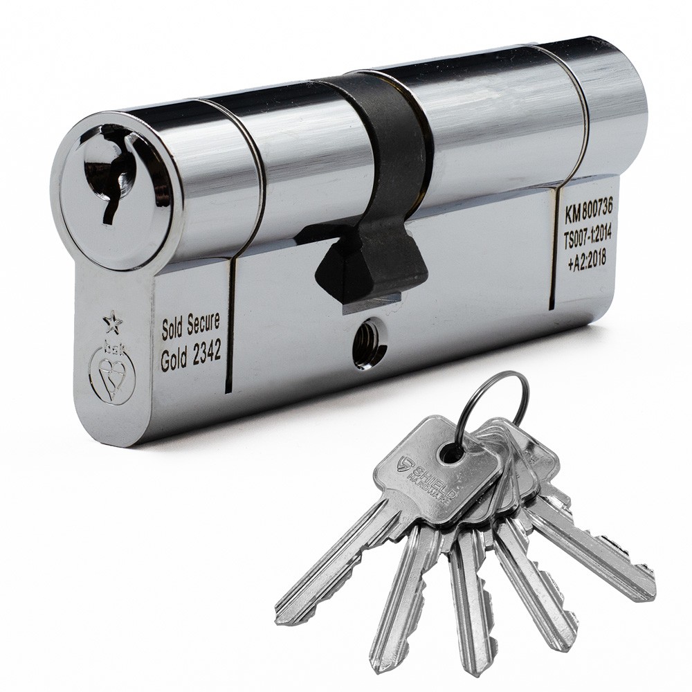 Euro Cylinder Door Lock TS007 1 Star Anti-Snap Chrome 5 Keys | eBay