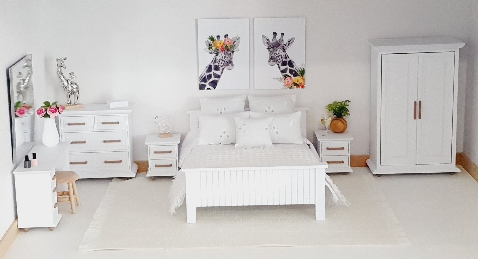 House Bedroom Set, Dollhouse Furniture, Bedroom Decor, Dolls