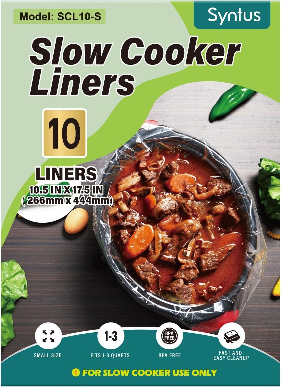 Slow Cooker Liners, 30 Count Cooking Bags Small Size Disposable Pot Liners Plast