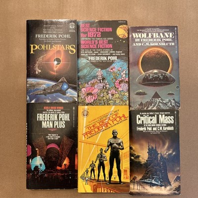 Frederik Pohl Lot 6 Vintage Sci-Fi Mass Market Paperbacks Man Plus Wolfbane