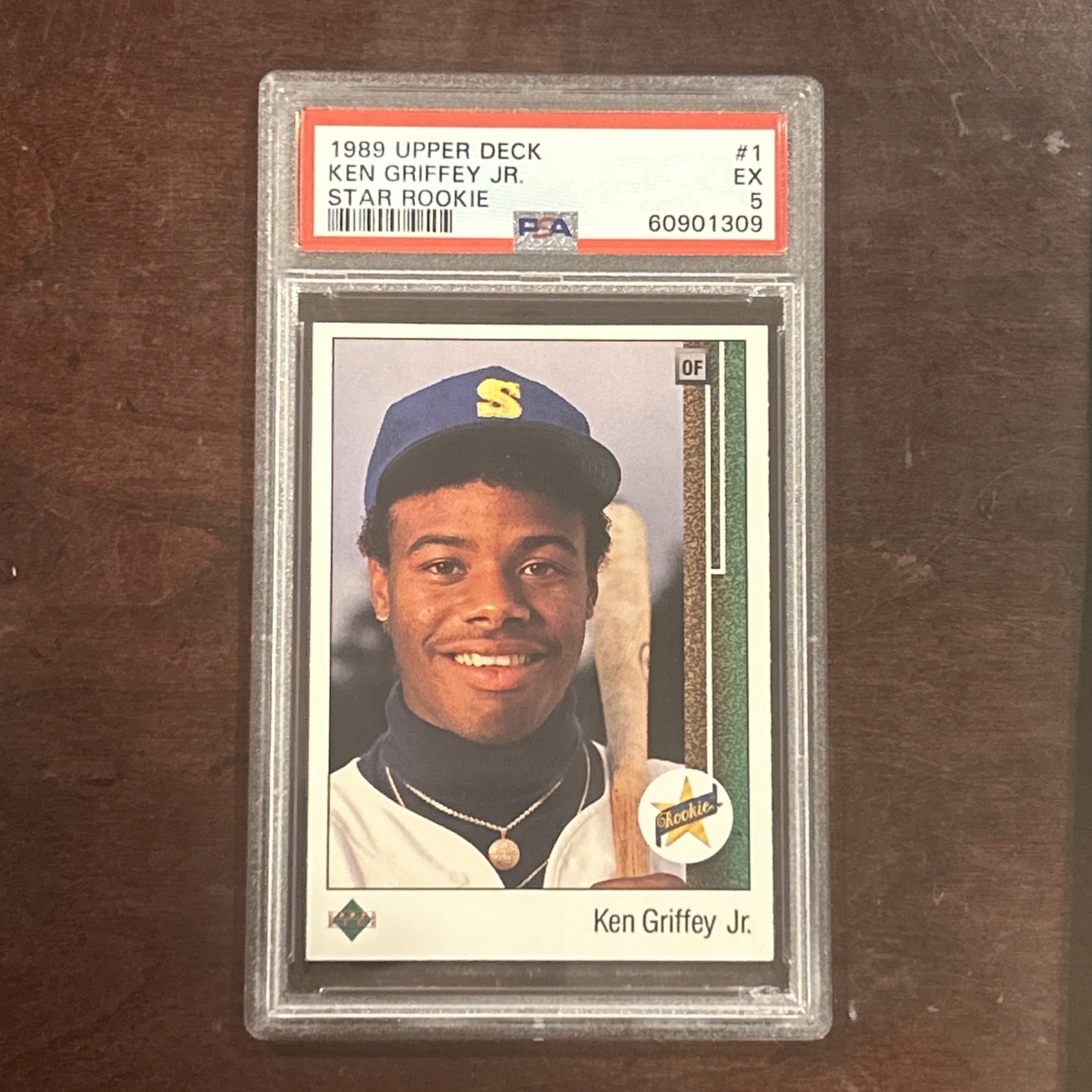 1989 Upper Deck - Star Rookie Ken Griffey Jr #1 RC PSA 5