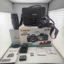 Cannon EOS Rebel T6 DSLR Camera Kit W/ EF-S 18-55mm IS II  75-300mm EF III Len