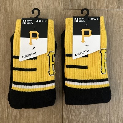 Pittsburgh Pirates Buccos MLB Crew Socks 2 Pr Athletic Fit Med Y1-6,W3-8 NEW