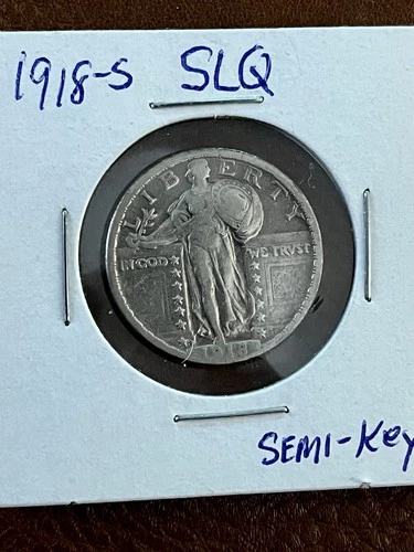 1918 s standing liberty quarter- VF - Semi Key Date