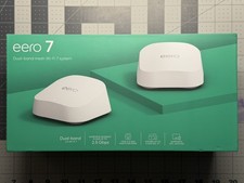 eero 7 Dual-Band Mesh WiFi 7 Router System 2 Pack White 2.5GbE Sealed NEW