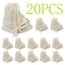 20 PIECES Natural Sisal Soap Bag Exfoliating Soap Saver Pouch Holder Soft