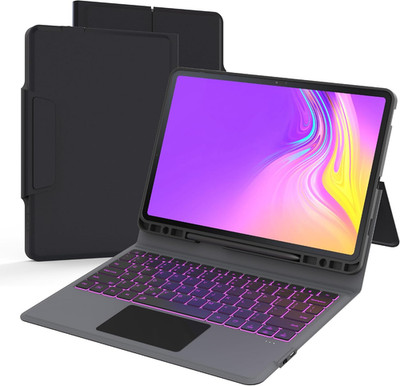 For Samsung Galaxy Tab S7 FE/S8 plus 12.4'' Keyboard Case: 7 Colors Backlit Track