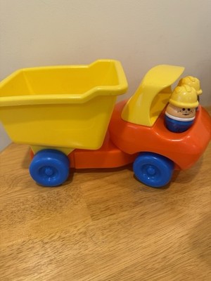 Vintage Little Tikes Toy Dump Truck with 2 Construction Worker Figures