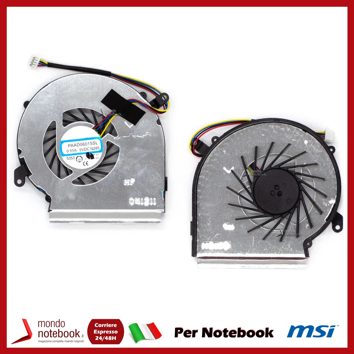 CYRMZAY Ventola CPU Per MSI GF72 GL72M GL72 GP72 GP72VR - PAAD06015SL N402 4Pin - 3
