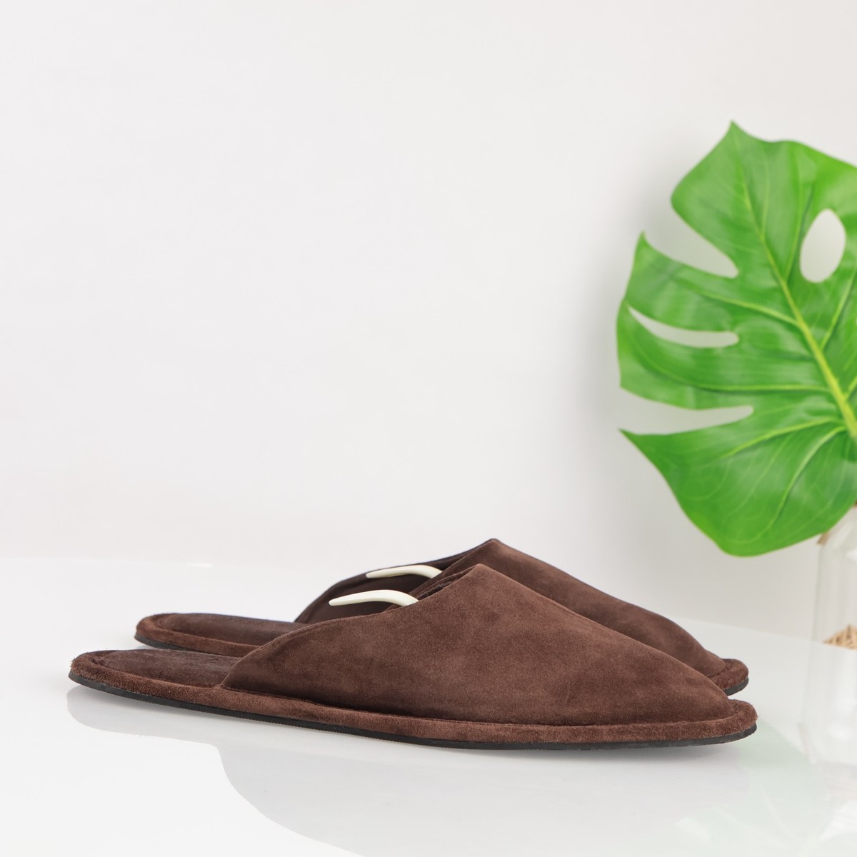 Huckberry Mens Luca Packable Travel Slipper Size 12 Brown Suede