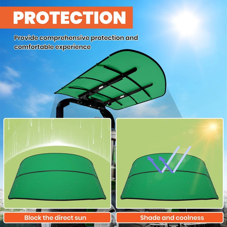 Toldo de tractor Tuff Top 52" X 52" para John Deere 2" x 2" o 2" x 3" ROPS verde Foto 4 de 4