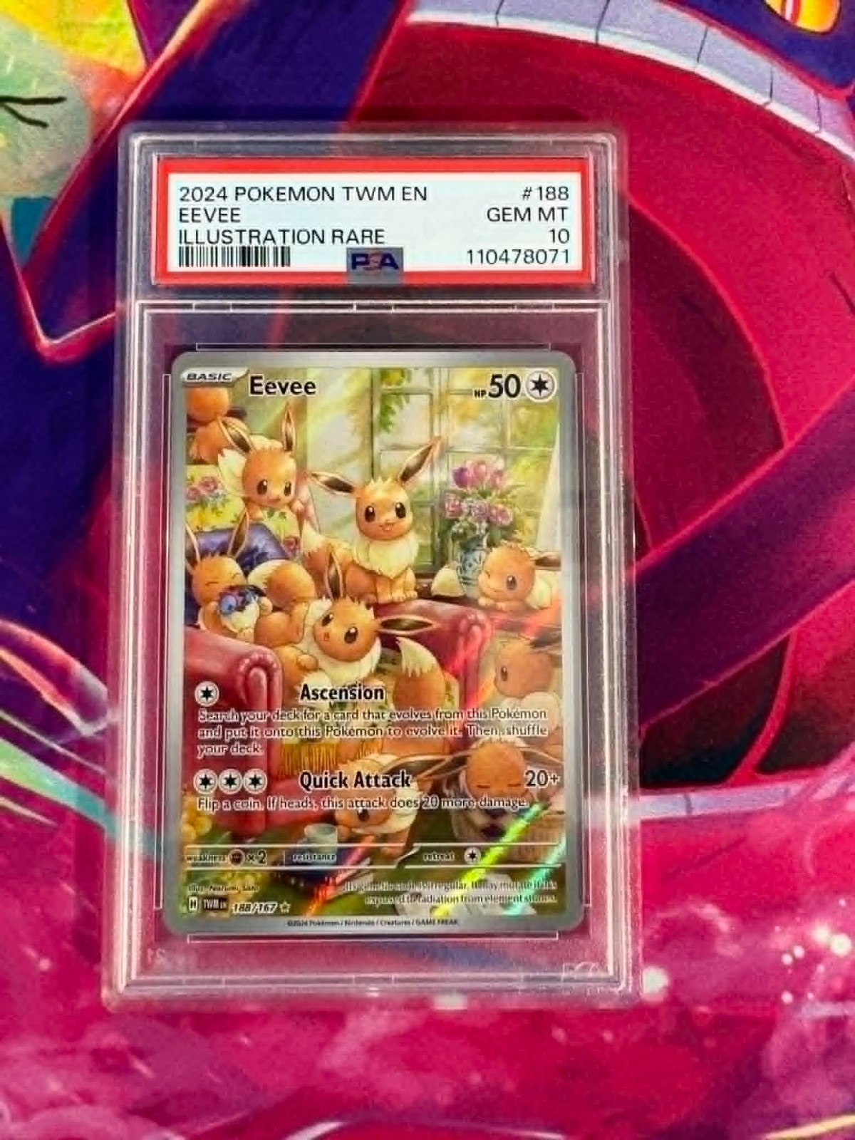 Eevee 188/167 Twilight Masquerade English PSA Graded 10 Pokemon TCG