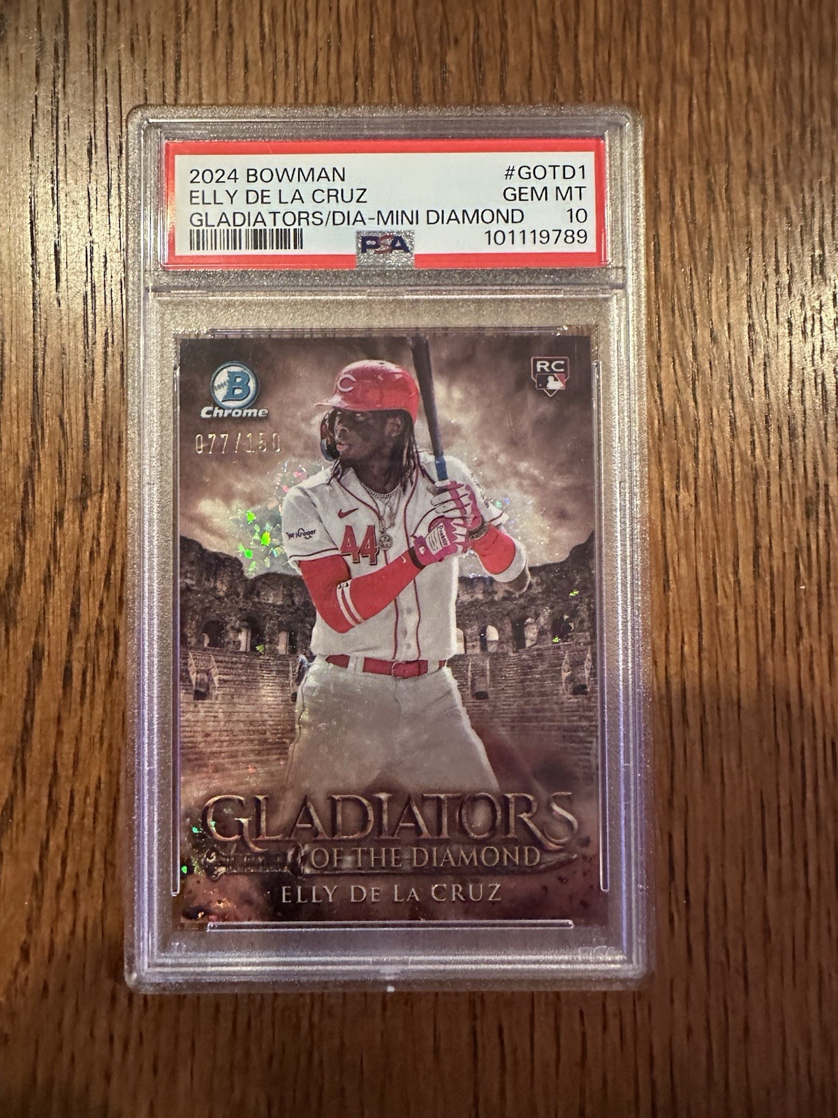 2024 Bowman Gladiators Of The Diamond ELLY DE LA CRUZ RC Mini Diamond /150 PSA10