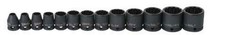 38 Drive 12pt Impact Shallow Socket Set 13pcs Supertorque Black Finish With