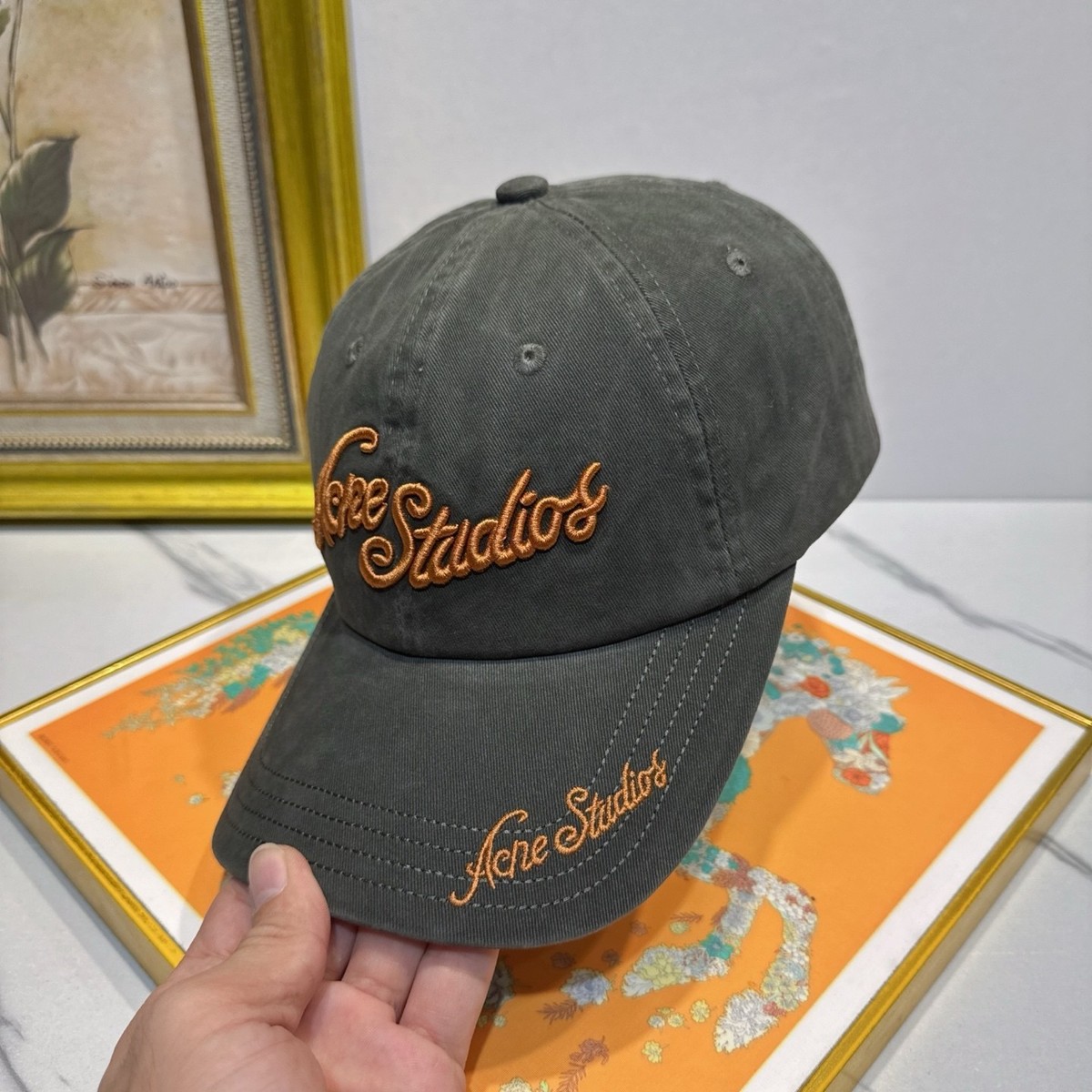 Acne Studios Washed Baseball Cap Street Trend Adjustable Buckle Closure View 6
