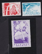 (belgium)1960 Sc 669/71 set MNH aviation,   x359