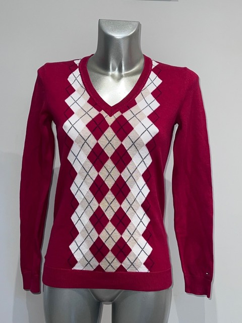 pull fin coton pima blend col  V TOMMY HILFIGER taille S/P très bon état