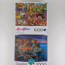 2 Buffalo 1000 pc Puzzles Aimee Stewart LIBRARY OF DOGS/Signature CINQUE TERRE