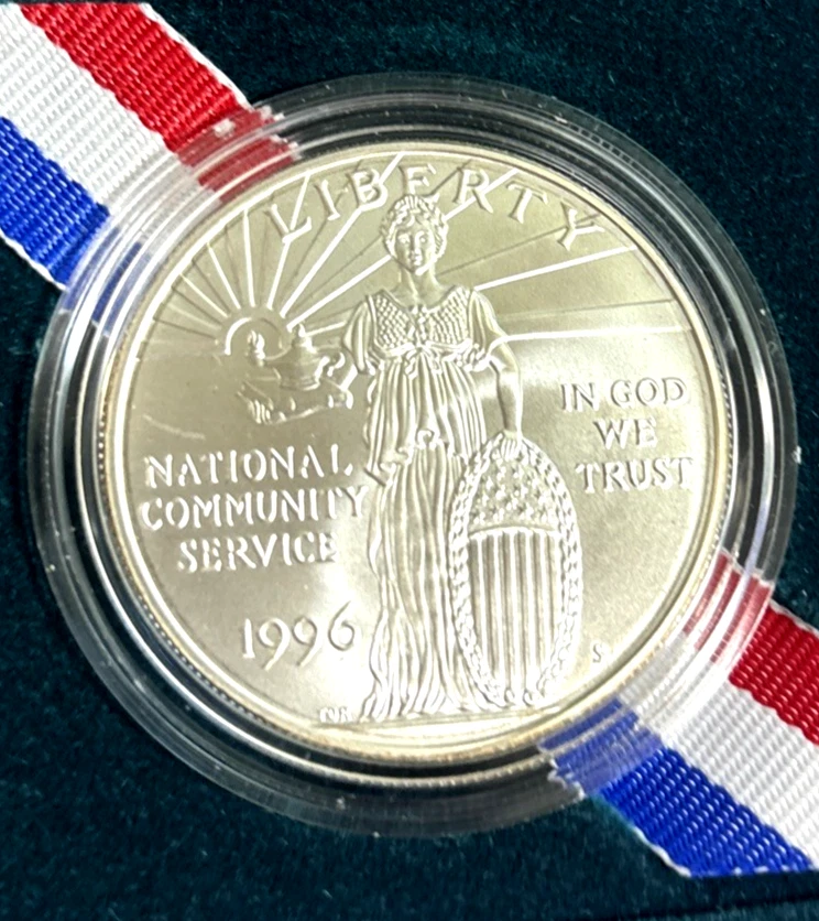 1996-S National Community Service Commemorative Coin .90 Silver Dollar COA OGP - Image 2 of 4