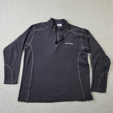 Columbia 1/4 Zip Pullover Mens Medium Black Performance Embroidery